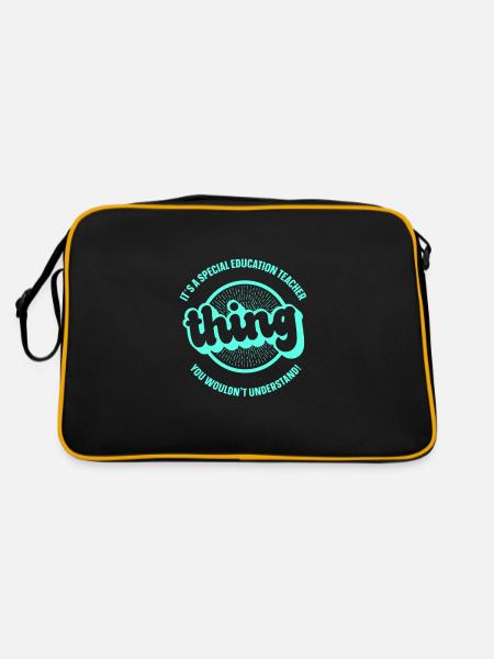 It´s a special education teacher - Retro Tasche - Schwarz/Gold - Hinten