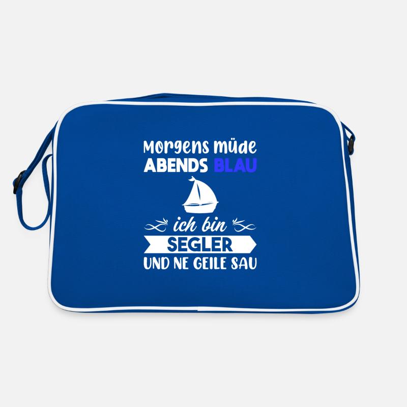 Morgens Müde Abends Blau Segler Retro Tasche