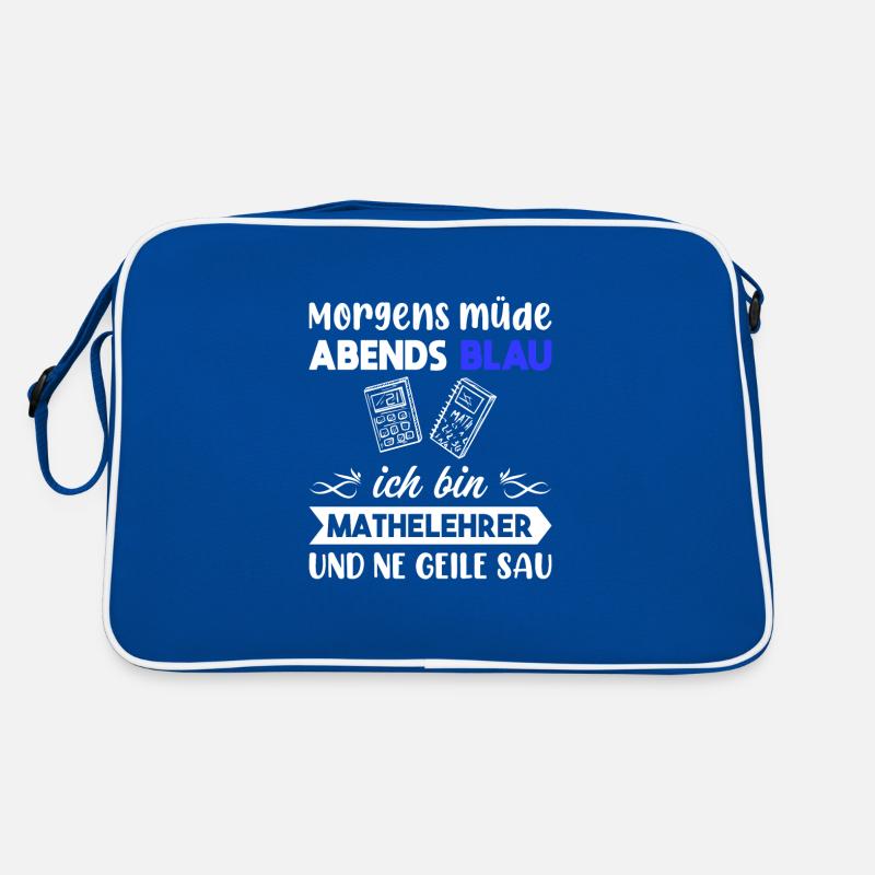Morgens Müde Abends Blau Mathelehrer Retro Tasche