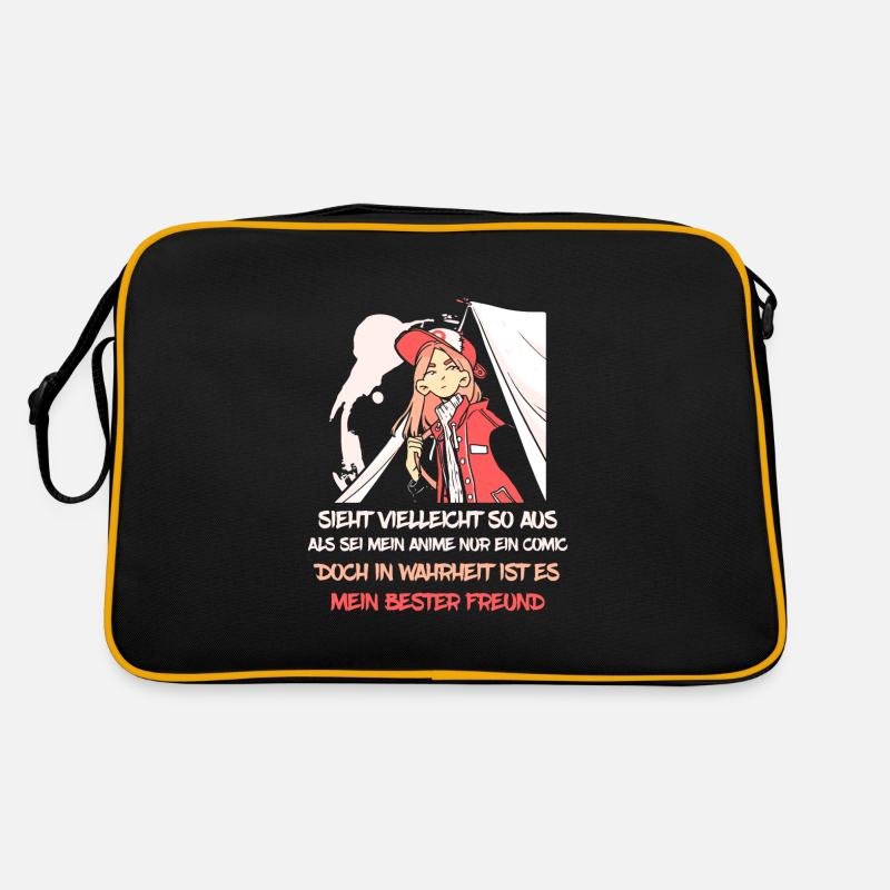 Mein Anime mein bester Freund - Retro Tasche - Schwarz/Gold
