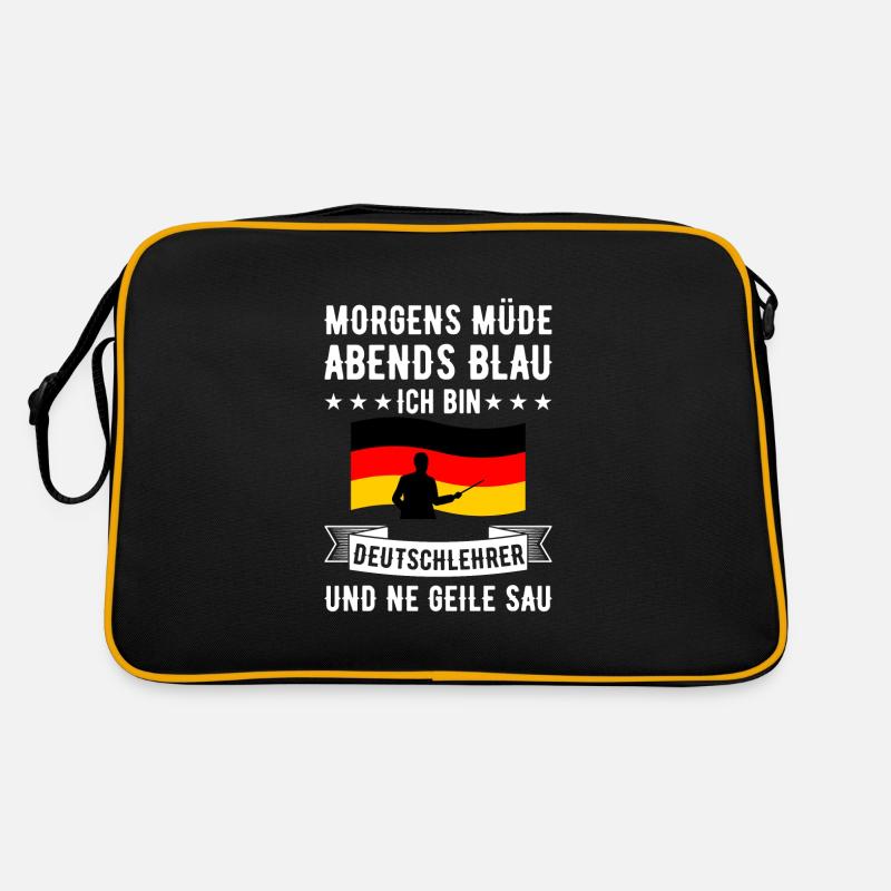 Morgens Müde Abends Blau Deutschlehrer Retro Tasche