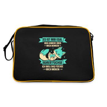 außer füchse ich will das füchse mich mögen - Retro Tasche - Schwarz/Gold - Hinten
