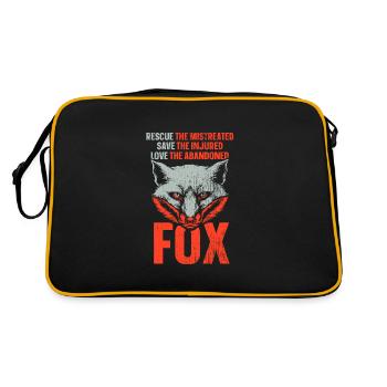 save the injured love the abandoned fox - Retro Tasche - Schwarz/Gold - Hinten