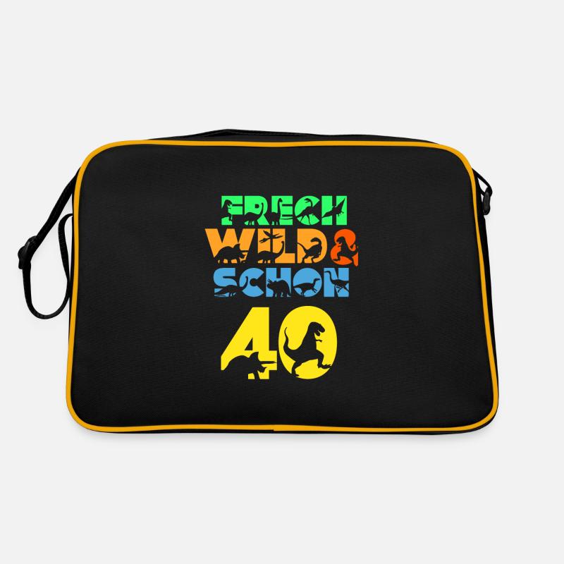 Geschenk 40 Jahre Geburtstag Mann Dinosaurier Retro Tasche