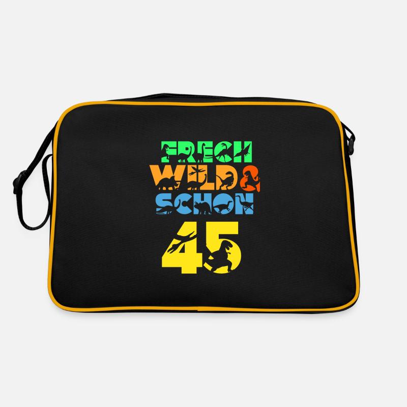 Geschenk 45 Jahre Geburtstag Mann Dinosaurier Retro Tasche