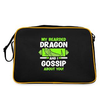 My Bearded Dragon and I gossip about you! - Retro Tasche - Schwarz/Gold - Hinten