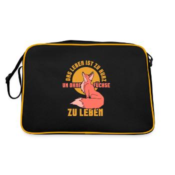 Das leben ist zu kurz um ohne füchse zu leben - Retro Tasche - Schwarz/Gold - Hinten