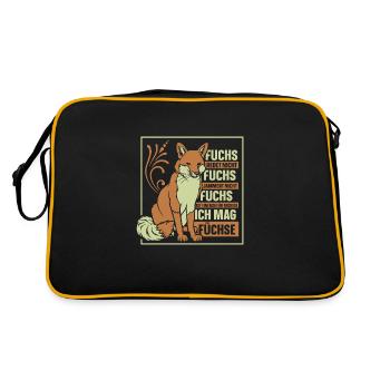 fuchs ist einfach für mich da ich mag füchse - Retro Tasche - Schwarz/Gold - Hinten