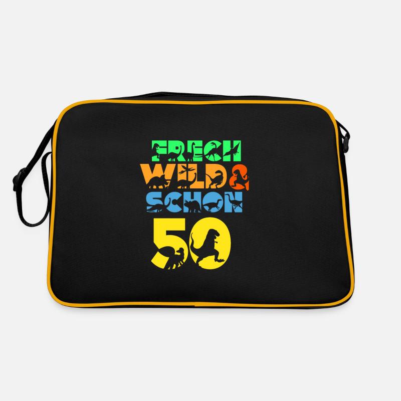 Geschenk 50 Jahre Geburtstag Mann Dinosaurier Retro Tasche
