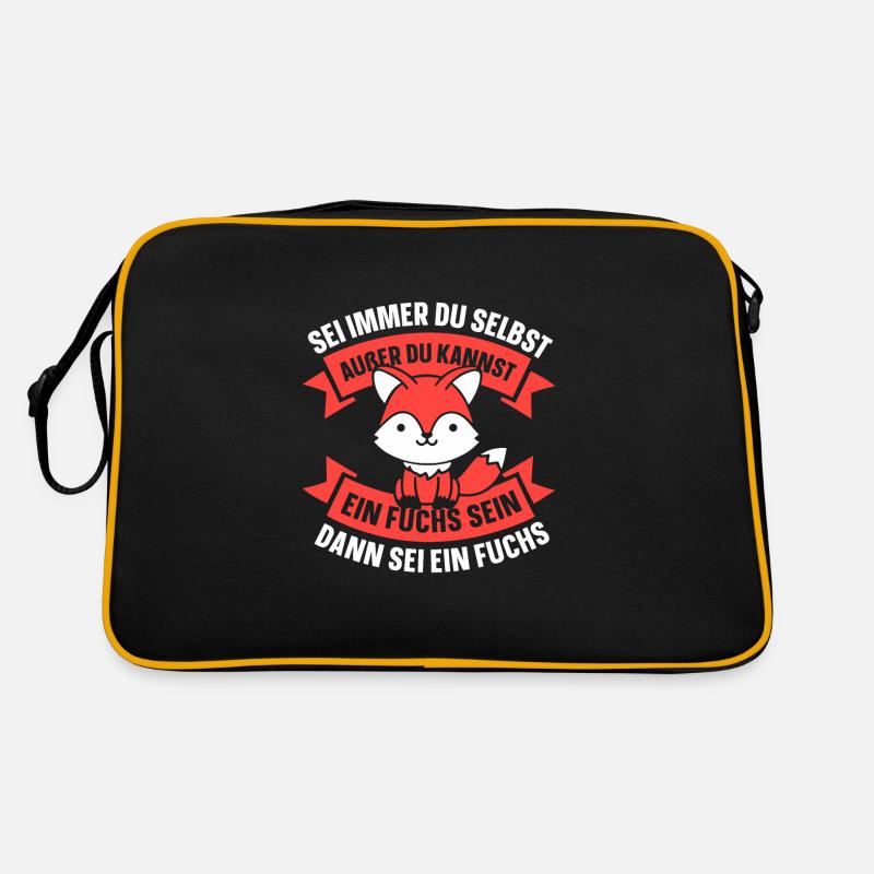 sein dann sei ein fuchs - Retro Tasche - Schwarz/Gold