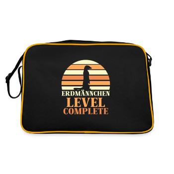 Erdmännchen Level Complete - Retro Tasche - Schwarz/Gold - Hinten