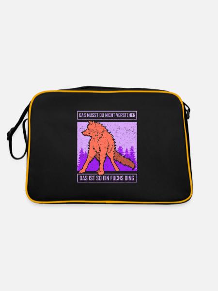 das ist so ein fuchs ding - Retro Tasche - Schwarz/Gold - Hinten