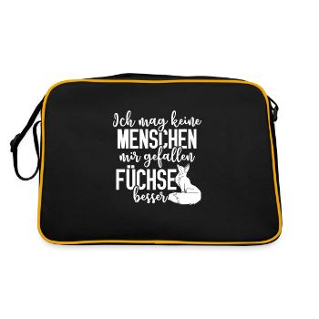 mir gefallen füchse besser - Retro Tasche - Schwarz/Gold - Hinten