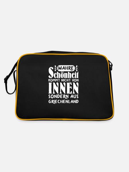 Wahre Schönheit Frau Griechenland - Retro Tasche - Schwarz/Gold - Hinten