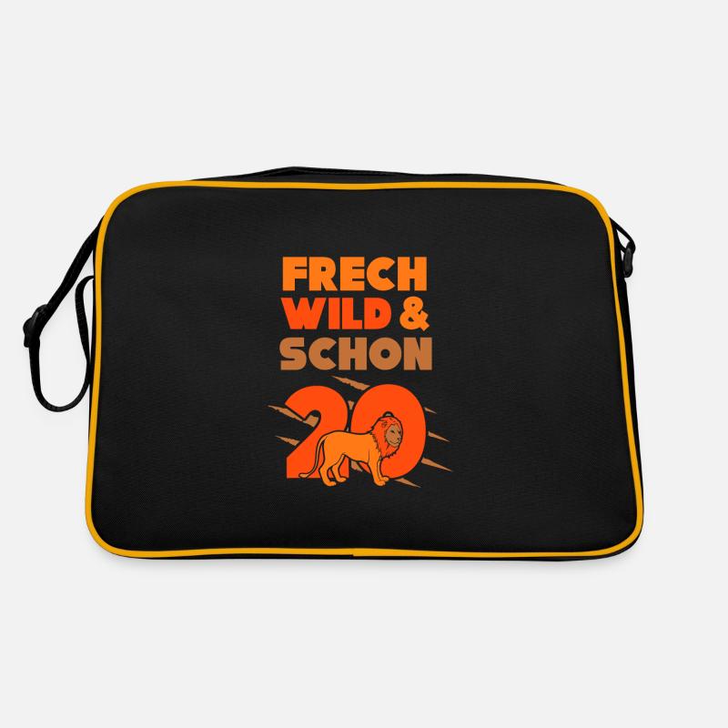 Geschenk 20 Jahre Geburtstag Mann Löwe Retro Tasche