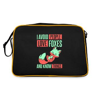 I avoid people, love foxes and know things - Retro Tasche - Schwarz/Gold - Hinten
