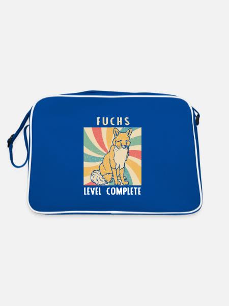 Fuchs level complete - Retro Tasche - Blau/Weiß - Hinten