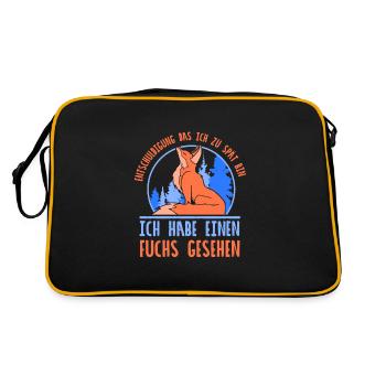 ich habe ein fuchs gesehen - Retro Tasche - Schwarz/Gold - Hinten