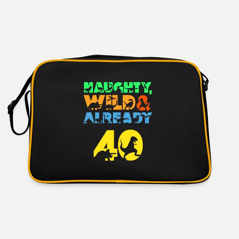 Geschenk 40 Jahre Geburtstag Mann Dinosaurier Retro Tasche