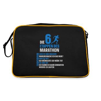 Etappen des Marathon - Retro Tasche - Schwarz/Gold - Hinten