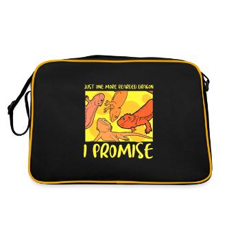 Just one more Bearded Dragon I promise - Retro Tasche - Schwarz/Gold - Hinten