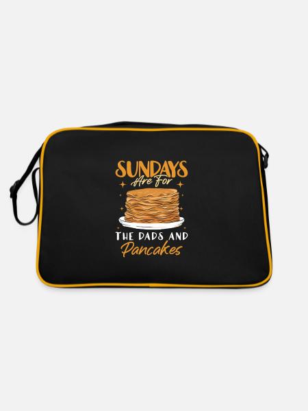 Sundays Are For The Dads and Pancakes - Retro Tasche - Schwarz/Gold - Hinten