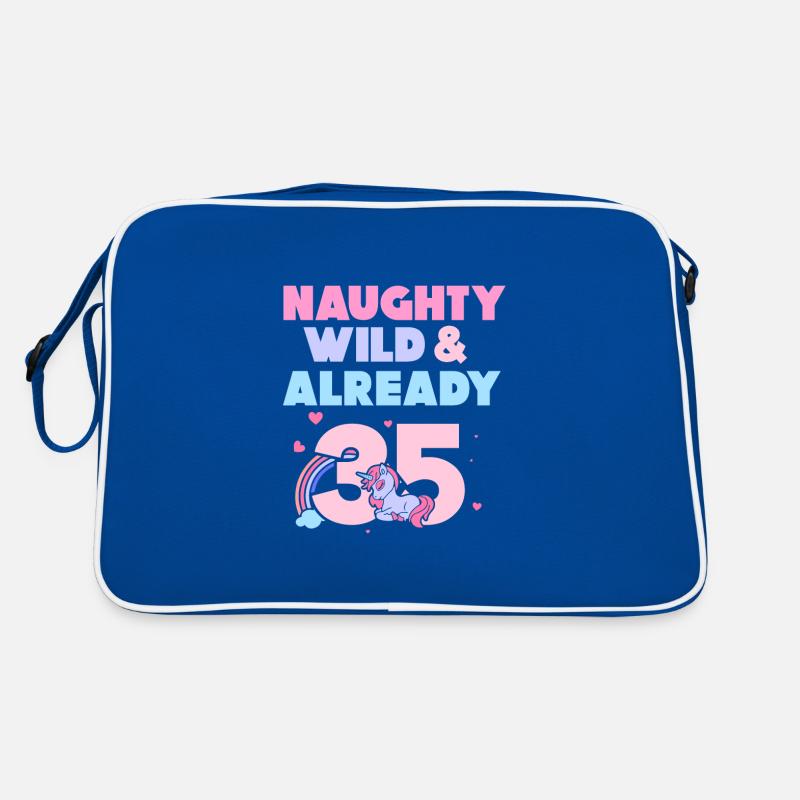 Geschenk 35 Jahre Geburtstag Mann Einhorn Retro Tasche