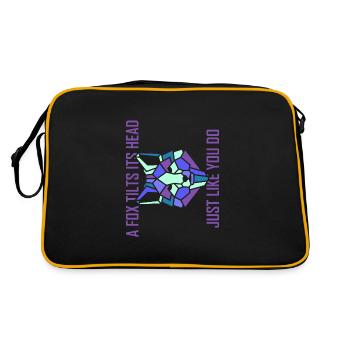 A fox tilts its head just like you do - Retro Tasche - Schwarz/Gold - Hinten