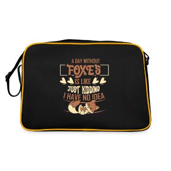 A day without foxes - Retro Tasche - Schwarz/Gold - Hinten