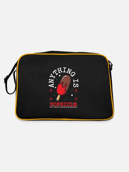 Anything is popsicle - Retro Tasche - Schwarz/Gold - Hinten