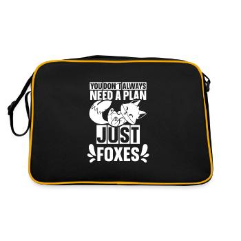 You don´t always need a plan - just foxes - Retro Tasche - Schwarz/Gold - Hinten