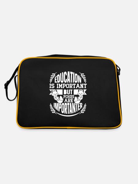 but foxes are importanter - Retro Tasche - Schwarz/Gold - Hinten