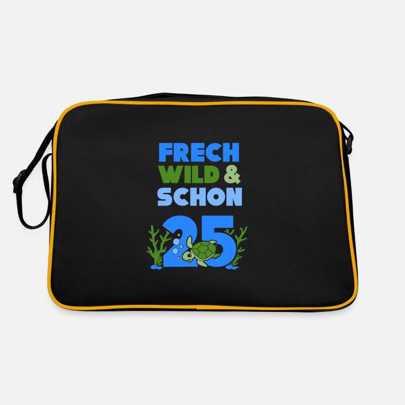 Geschenk 25 Jahre Geburtstag Frau Schildkröte Retro Tasche