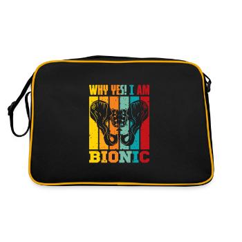 Why Yes! I am Bionic - Retro Tasche - Schwarz/Gold - Hinten