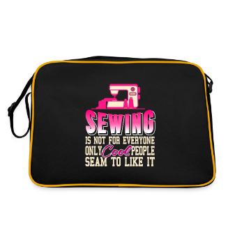 Sewing Sew - Retro Tasche - Schwarz/Gold - Hinten