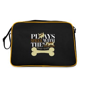plays well with the Bulldogs - Retro Tasche - Schwarz/Gold - Hinten