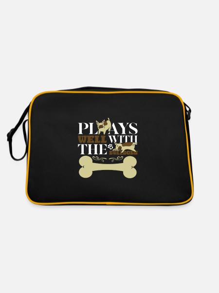 plays well with the Bulldogs - Retro Tasche - Schwarz/Gold - Hinten