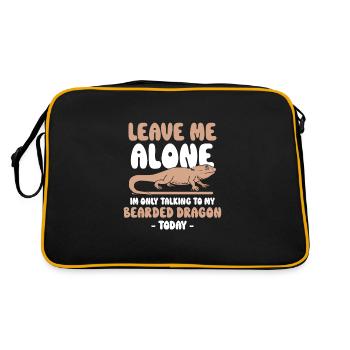 im only talking to my Bearded Dragon today - Retro Tasche - Schwarz/Gold - Hinten