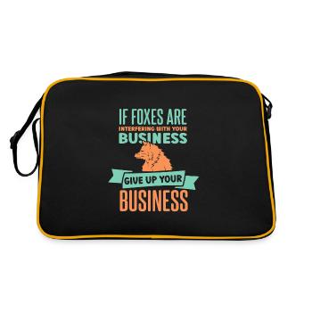 if foxes is interfering with your business - Retro Tasche - Schwarz/Gold - Hinten