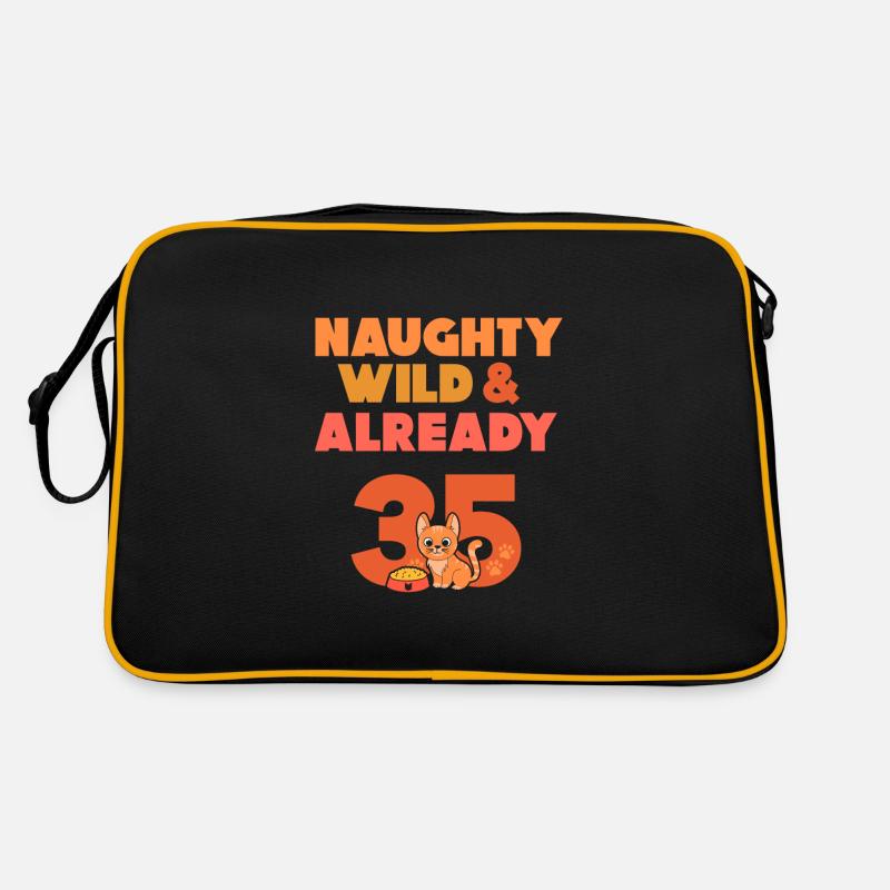 Geschenk 35 Jahre Geburtstag Frau Katze Retro Tasche