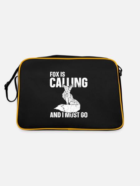 Fox is calling and i must go - Retro Tasche - Schwarz/Gold - Hinten