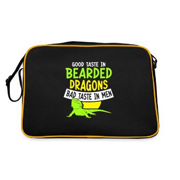 Good Taste in Bearded Dragons bad taste in men - Retro Tasche - Schwarz/Gold - Hinten