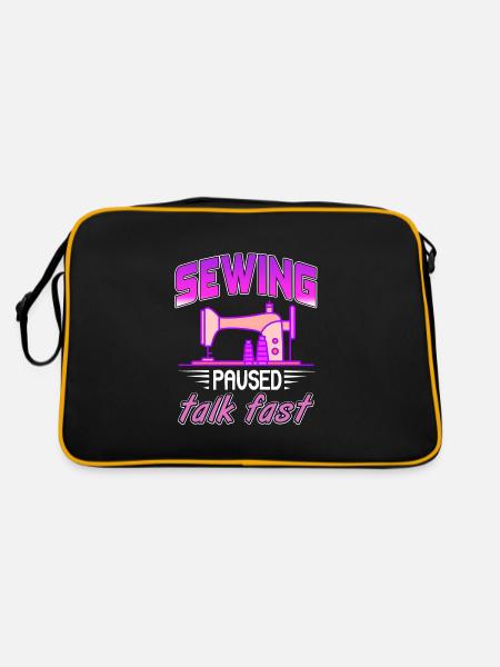 Sewing Talk paused talk fast - Retro Tasche - Schwarz/Gold - Hinten
