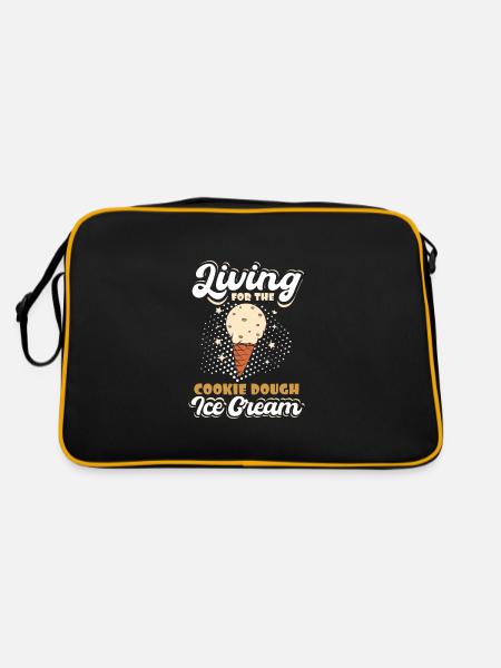 Living for the Cookie Dough ice cream - Retro Tasche - Schwarz/Gold - Hinten