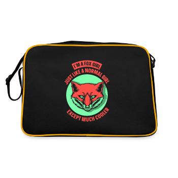 fox girl just like a normal girl - Retro Tasche - Schwarz/Gold - Hinten
