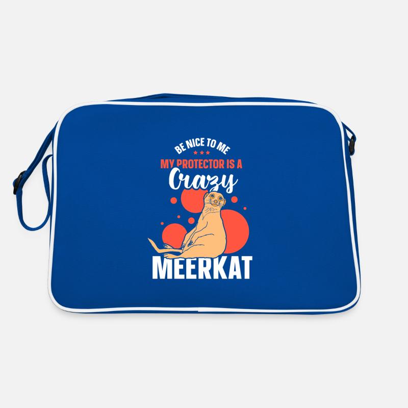 Be nice to me - my protector is a crazy meerkat Retro Tasche