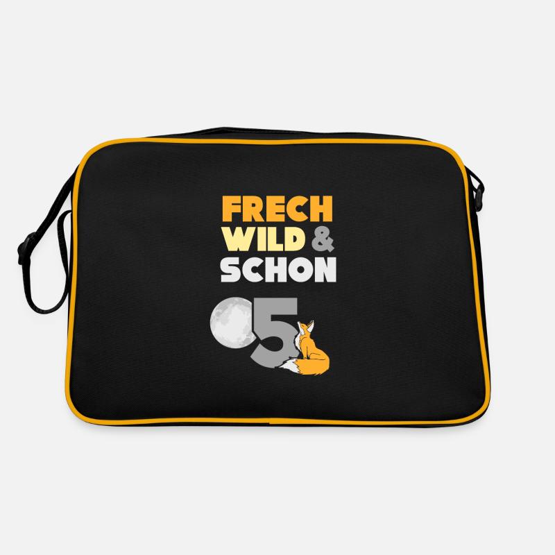 5 Jahre Geburtstag Junge Mädchen Fuchs Retro Tasche