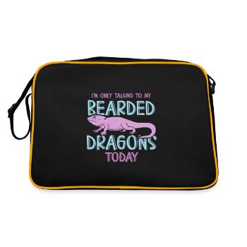 I’m only talking to my Bearded Dragons today - Retro Tasche - Schwarz/Gold - Hinten