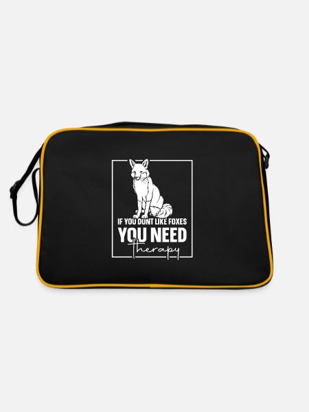 If you dont like foxes you need therapy - Retro Tasche - Schwarz/Gold - Hinten