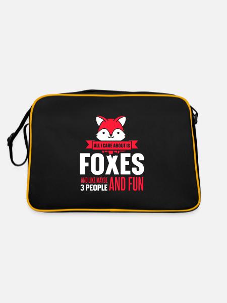 care about is foxes and like maybe 3 people - Retro Tasche - Schwarz/Gold - Hinten